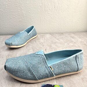 Toms Glittery Blue Flats